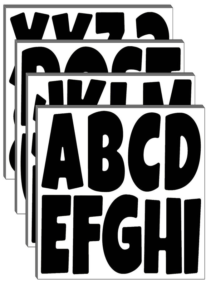 Bemeol 234 Pieces 4 Inch Bulletin Board Letters Alphabet Cutout Letter for Bulletin Board Display Home Classroom School Decor(Black) - Image 1